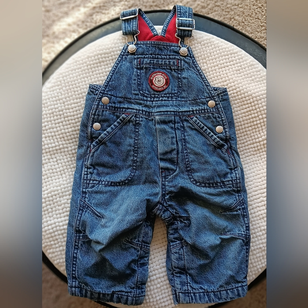 Baby Gap Snow Patrol Fleece Lined Denim Bibs 2007. Size 6-12 Month